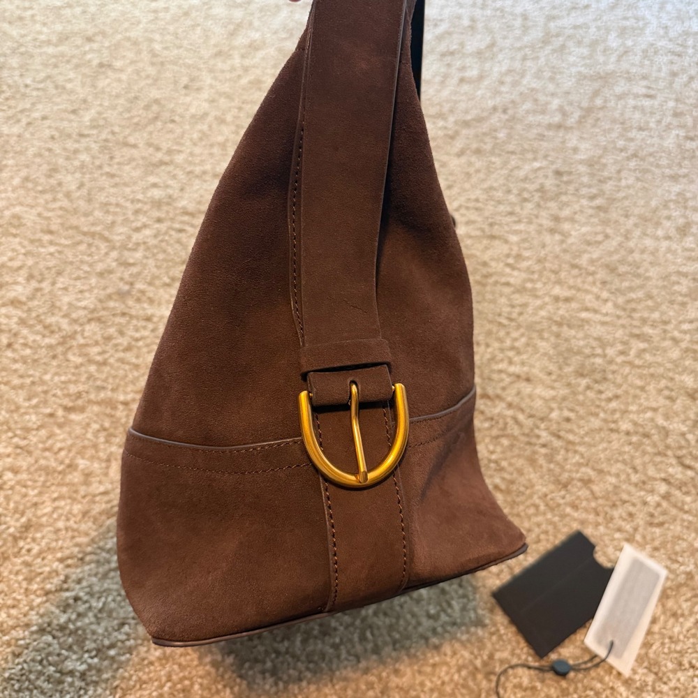 Rag &‎ Bone Clinton bucket bag chocolate brown  leather suede minimalist slouchy - Picture 6 of 11